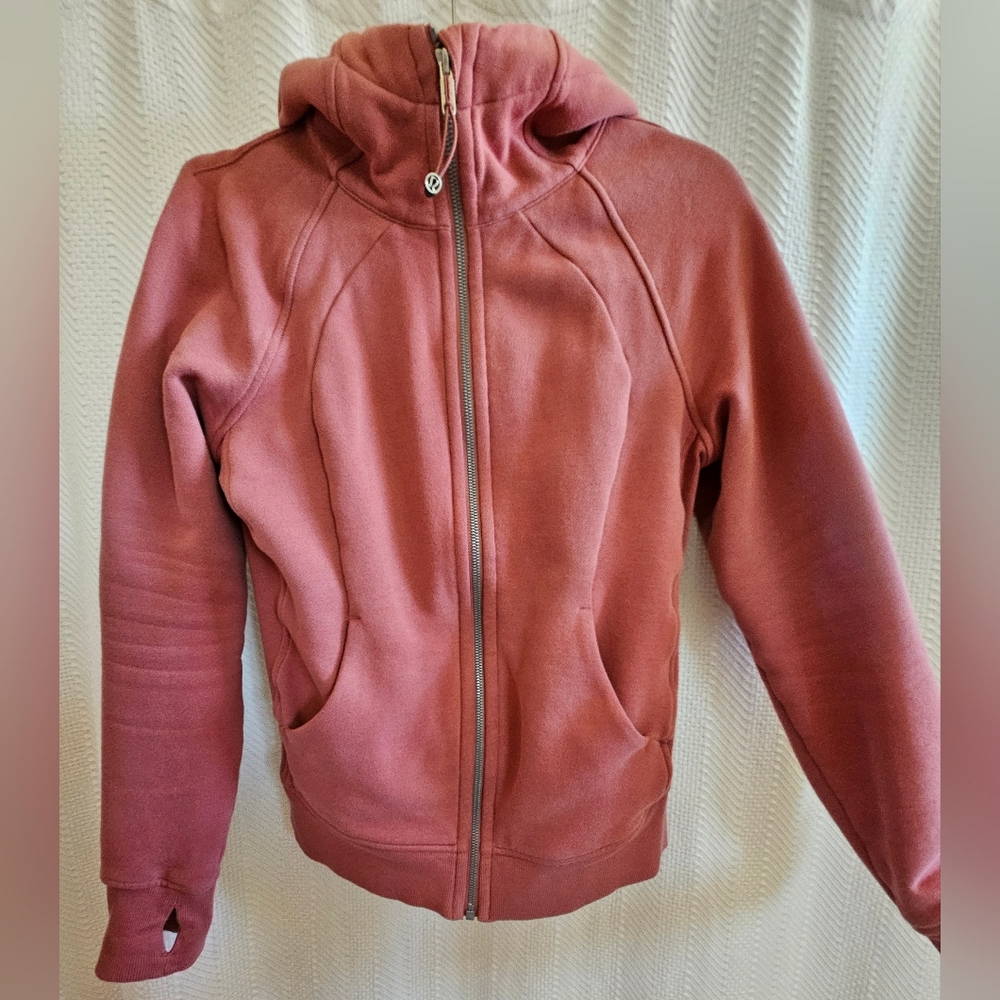 Dusty Rose Full Zip Scuba Jacket hoodie